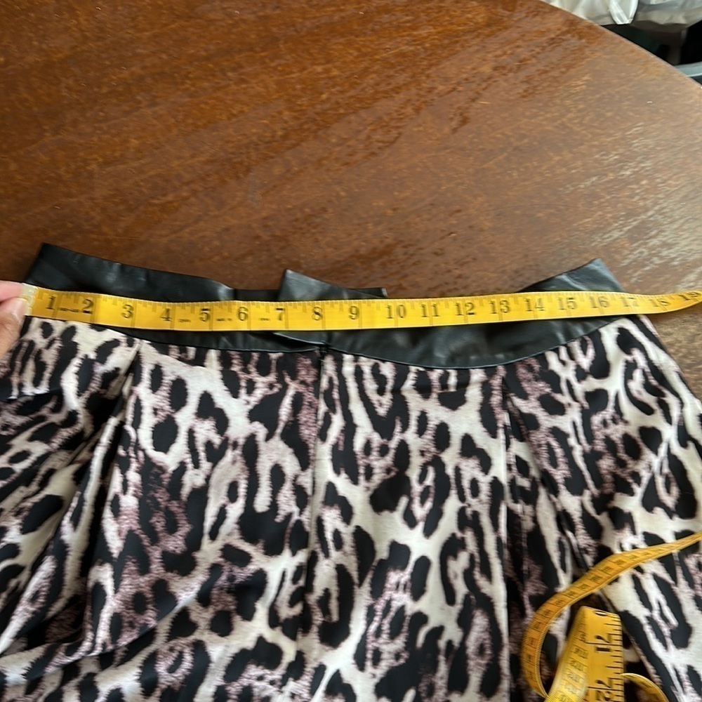 Robert Rodriguez Leather Waistband Leopard Skirt Size 14 - Picture 5 of 6